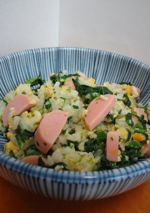 ほうれんそうの春色チャ—ハン風まぜご飯-レシピのメイン写真