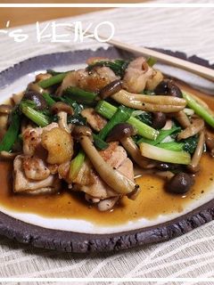 鶏肉とシメジの照り焼きペッパー炒め-レシピのメイン写真