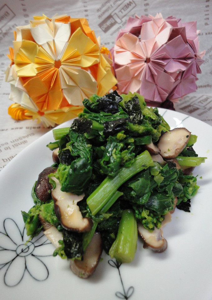 簡単一品　菜の花と椎茸のからし和え-レシピのメイン写真