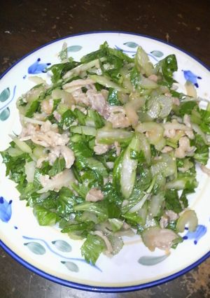 簡単おつまみ　鶏皮とセロリのからし和え-レシピのメイン写真
