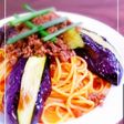 ★なすとひき肉の辛味スパゲッティ★