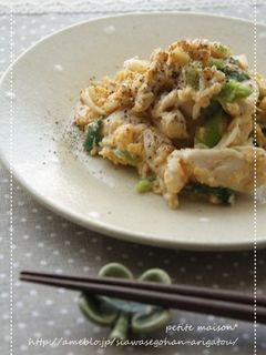 鶏ささみとねぎのマヨ卵炒め-レシピのメイン写真