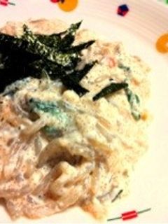 豆腐と白滝で☆クリーム明太子パスタ-レシピのメイン写真