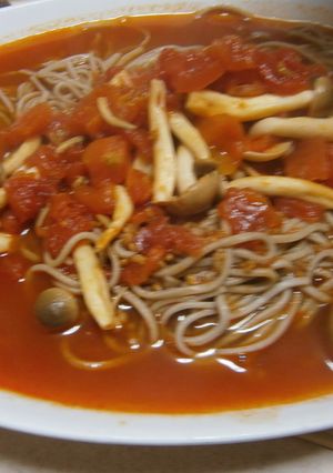 トマト缶手抜きそば-レシピのメイン写真