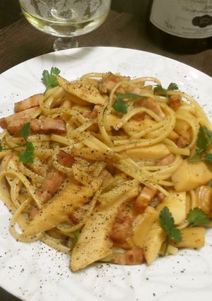 ベーコンと竹の子のバター醤油パスタ-レシピのメイン写真