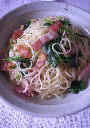 ほうれん草とベーコンのパスタ-レシピのメイン写真