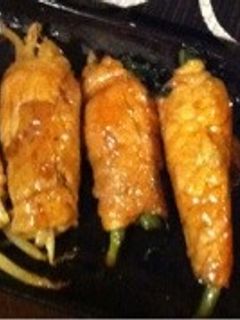 余った春菊、豆苗、もやしの豚肉巻き-レシピのメイン写真