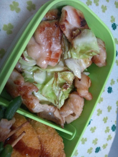 鶏皮キャベツ@捨てずにお弁当の一品♪-レシピのメイン写真