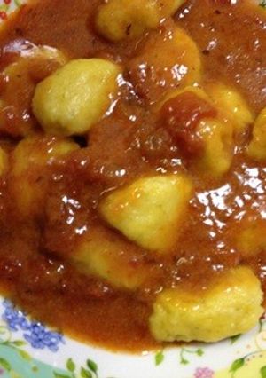 かぼちゃの煮物でヨーグルトニョッキ-レシピのメイン写真