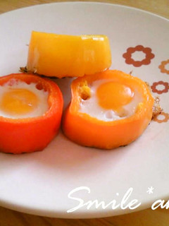 カラフルピーマンで目玉焼き✿-レシピのメイン写真