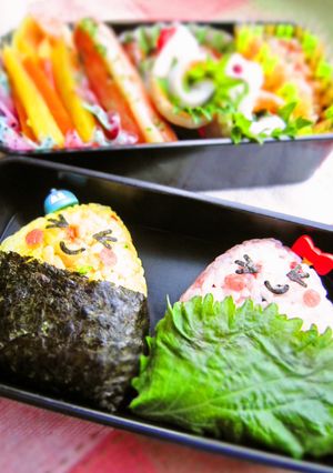 キャラ弁♪おにぎり君❤おにぎりちゃん-レシピのメイン写真