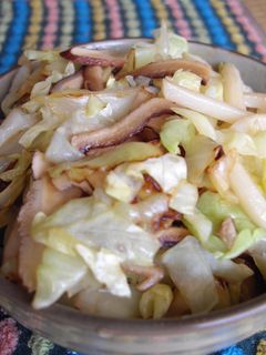 生しいたけとキャベツの酒蒸し焼きうどん♪-レシピのメイン写真