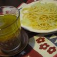 とろりオイルのぺペロンチーノ風つけパスタ