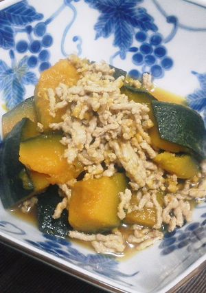 塩麹と生姜でふっくら♪かぼちゃのそぼろ煮-レシピのメイン写真
