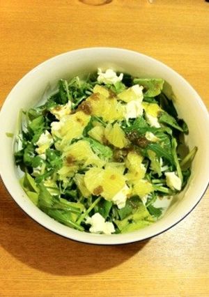 水菜とクリチの柑橘サラダ-レシピのメイン写真