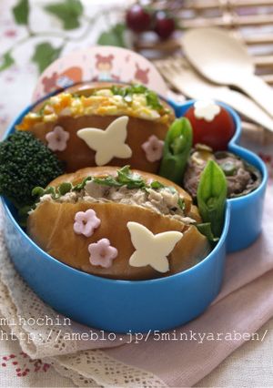 【キャラ弁】チョウチョのロールサンド弁当-レシピのメイン写真