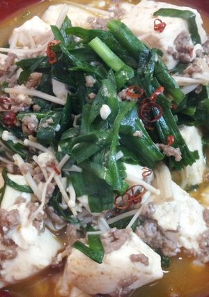 簡単！肉ミンチとニラ豆腐☆-レシピのメイン写真