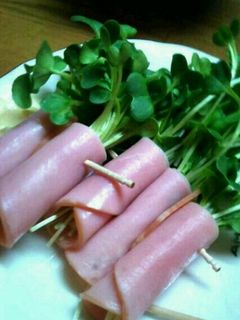 超簡単!お弁当にも!かいわれハム巻き-レシピのメイン写真