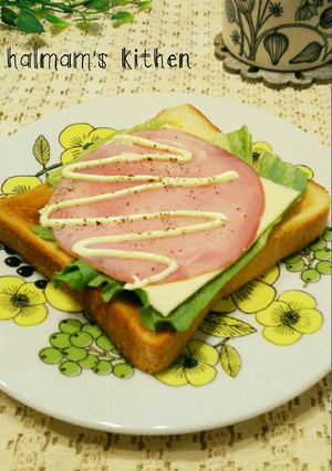 サンドイッチ風♡ハムチーズレタストースト-レシピのメイン写真