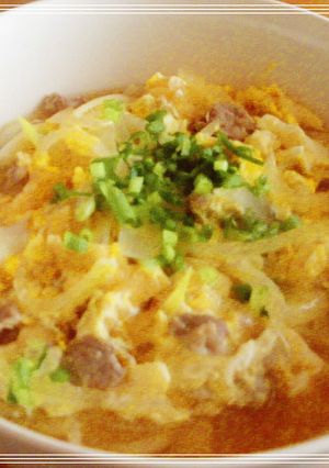 ランチにも♪油揚げと豚肉の卵とじうどん-レシピのメイン写真
