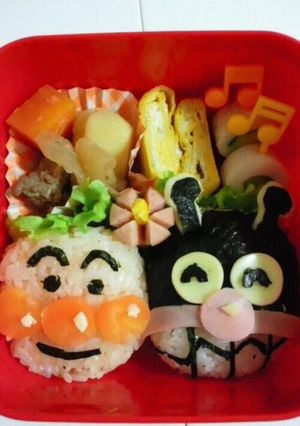 アンパンマンとバイキンマン幼稚園キャラ弁-レシピのメイン写真