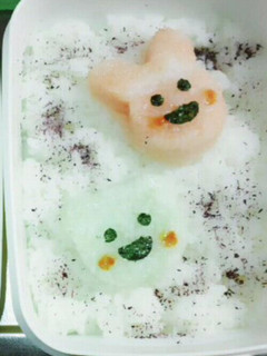 デコ弁(うさぎ&くま)-レシピのメイン写真