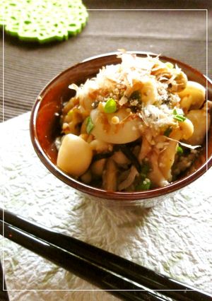 きのこの塩麹塩昆布おかか和え　わさび風味-レシピのメイン写真