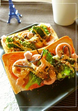 魚ニソ×ブロッコリーの和風トースト-レシピのメイン写真