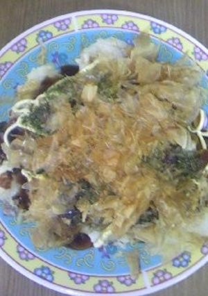 冷蔵庫お片付け!卵ナシお好み焼き!-レシピのメイン写真