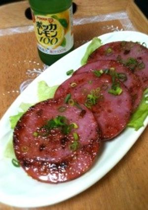 ポッカレモン１００でさっぱりハムステーキ-レシピのメイン写真