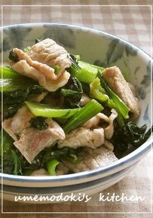小松菜と豚肉でお手軽コンソメ味-レシピのメイン写真