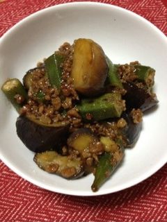 茄子とオクラのそぼろあん炒め-レシピのメイン写真