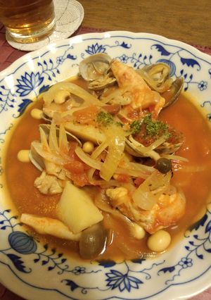 ホウボウ（白身魚）とあさりのトマトスープ-レシピのメイン写真