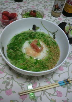 三つ葉明太子茶漬け-レシピのメイン写真