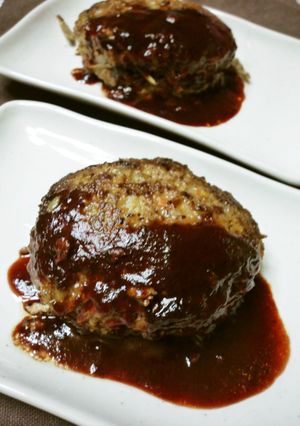 ごぼう入りハンバーグ☆赤ワインソース-レシピのメイン写真