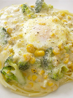 ブロッコリーと玉子のコーンクリームパスタ-レシピのメイン写真