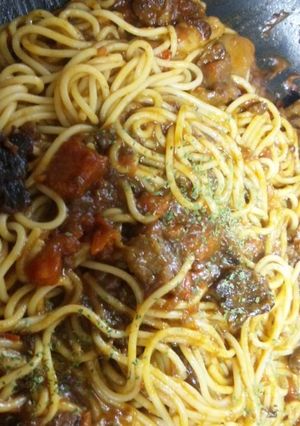 余りものでトマトカレースパゲティー♪-レシピのメイン写真