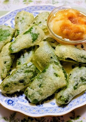 簡単夏の夕飯ピーマンの天ぷら！大根おろし付-レシピのメイン写真