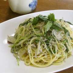 さっぱりおいしい♪水菜とじゃこのパスタ-レシピのメイン写真