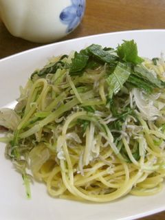 さっぱりおいしい♪水菜とじゃこのパスタ-レシピのメイン写真