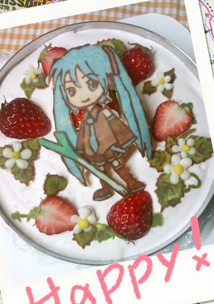 春の苺チョコムース＊キャラデコ初音ミク-レシピのメイン写真