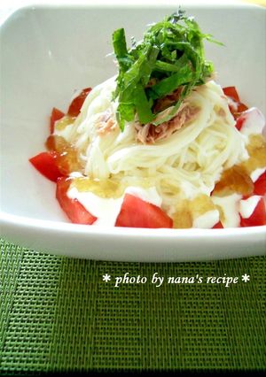 ジュレで涼しげなツナトマトそうめん-レシピのメイン写真