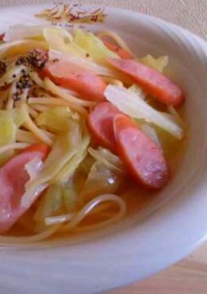 ＊ソーセージとキャベツのスープパスタ＊-レシピのメイン写真