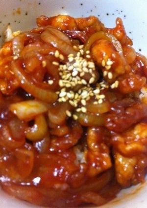 ランチ☆ガツンとジューシー甘酢豚丼-レシピのメイン写真
