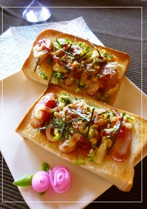 ウインナーと葱の和カレートースト-レシピのメイン写真