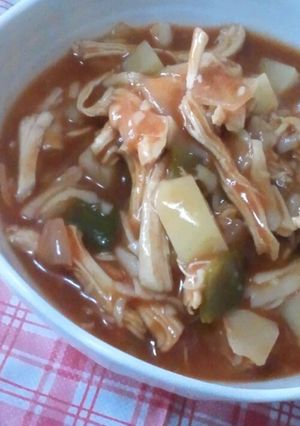 丸鶏がらスープで~ミネストローネ風~-レシピのメイン写真