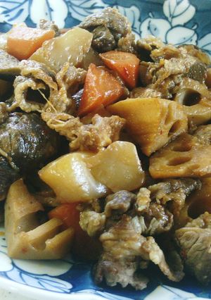 根菜類と牛肉のピリ辛炒め煮-レシピのメイン写真