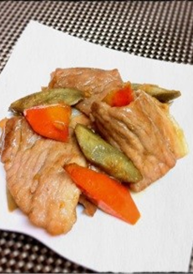 豚肉＆ごぼうのはちみつ黒酢炒め-レシピのメイン写真