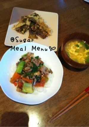 白菜とチンゲン菜たっぷり中華丼-レシピのメイン写真