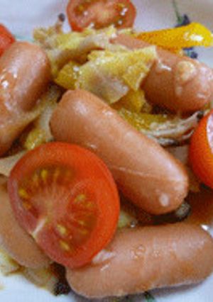 野菜＆ウインナーのケチャップ蒸し-レシピのメイン写真